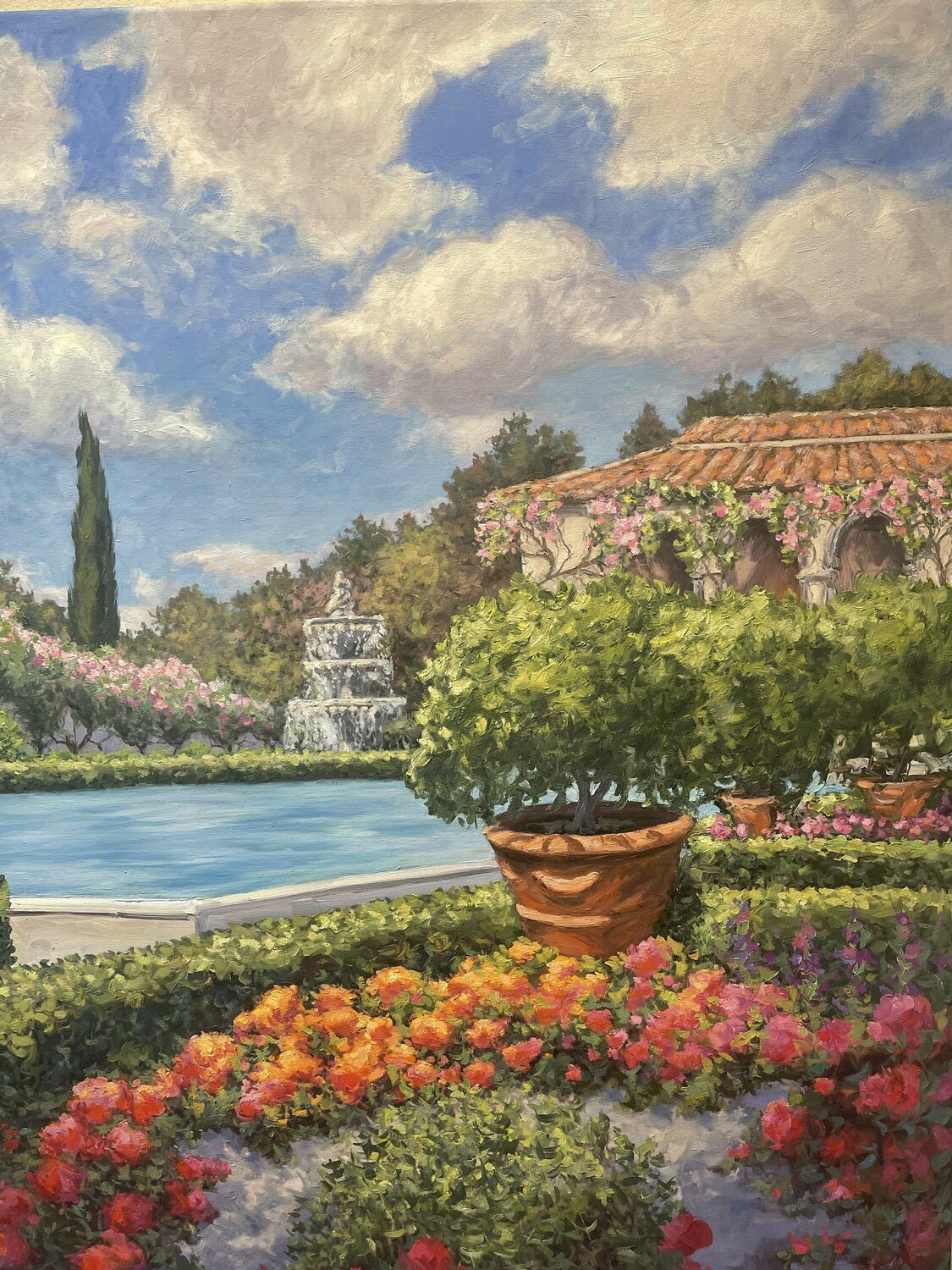 油絵 油彩  絵画 【giardino fiorito colorato
】 Bellisimo Giardino by Kristen Olson Stone (2021) : Painting