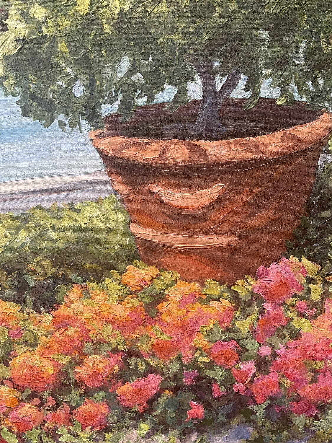 油絵 油彩  絵画 【giardino fiorito colorato】 Bellisimo Giardino by Kristen Olson Stone (2021) : Painting