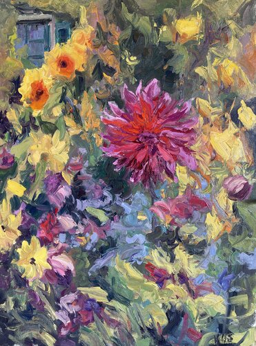Summer Garden van Kristen Olson Stone, Werk op papier te koop op Singulart