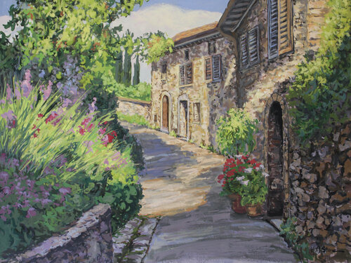 Via Palestro, San Gimignano van Kristen Olson Stone, Werk op papier te koop op Singulart
