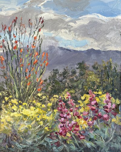 Desert Wildflowers van Kristen Olson Stone, Schilderij te koop op Singulart