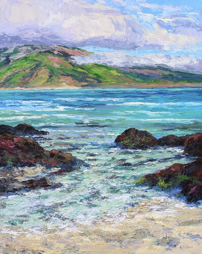 Secret Cove Beach, Maui di Kristen Olson Stone, Pittura in vendita su Singulart