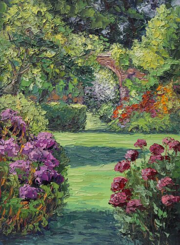 Walled Garden van Kristen Olson Stone, Schilderij te koop op Singulart
