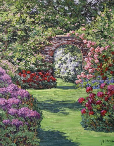 Midsummer Garden van Kristen Olson Stone, Schilderij te koop op Singulart