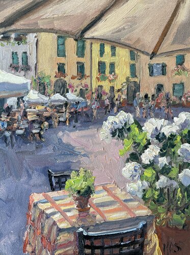 Lunch For Two, Lucca van Kristen Olson Stone, Schilderij te koop op Singulart