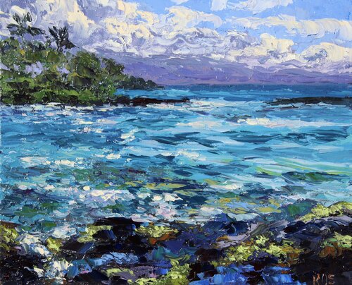 Hilo Waterfront van Kristen Olson Stone, Schilderij te koop op Singulart