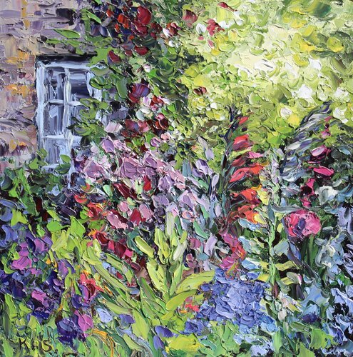 Courtyard Garden van Kristen Olson Stone, Schilderij te koop op Singulart