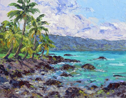 Lava Rock Sea Cove di Kristen Olson Stone, Pittura in vendita su Singulart