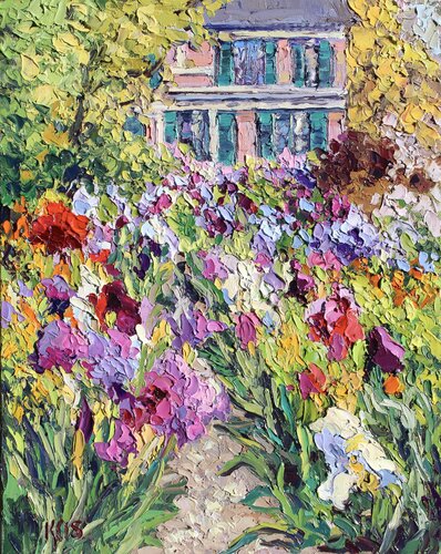 Monet's Flower Garden van Kristen Olson Stone, Schilderij te koop op Singulart