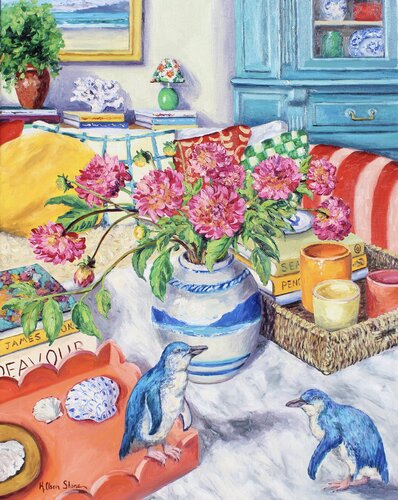 A Living Room Tale van Kristen Olson Stone, Schilderij te koop op Singulart