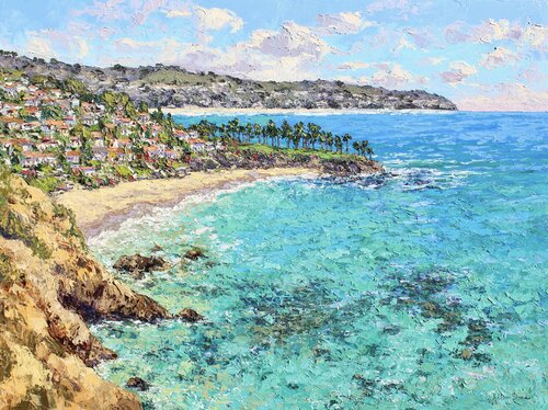 Crescent Bay Beach Laguna California di Kristen Olson Stone, Pittura in vendita su Singulart