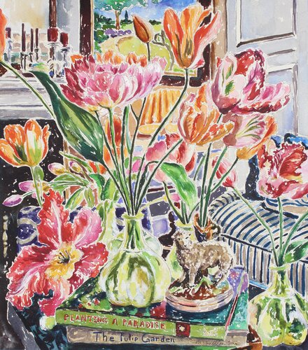 The Tulip Garden van Kristen Olson Stone, Schilderij te koop op Singulart