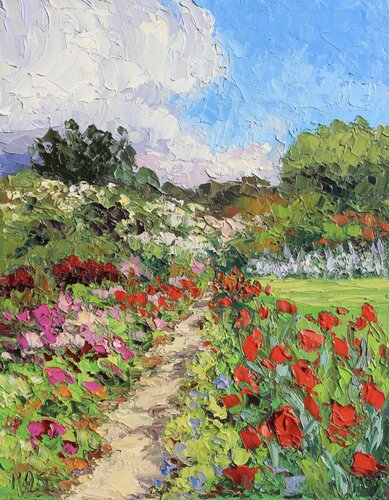 French Garden Path di Kristen Olson Stone, Pittura in vendita su Singulart