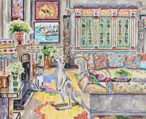 Hops And Hugs van Kristen Olson Stone, Schilderij te koop op Singulart