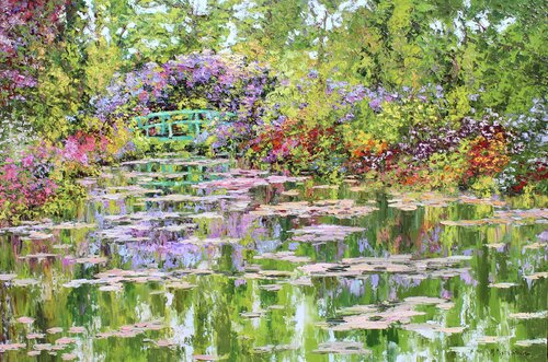 Wisteria Bridge di Kristen Olson Stone, Pittura in vendita su Singulart