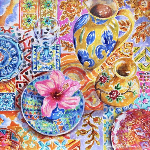 Hibiscus Tea de Kristen Olson Stone, Pintura a la venta en Singulart