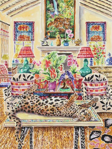 The Cat's In The Cradle de Kristen Olson Stone, Pintura a la venta en Singulart