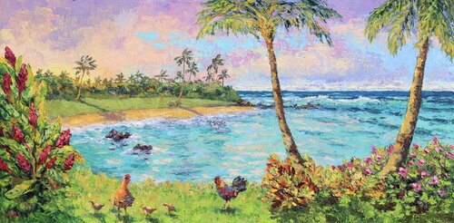 Kukui'ula Bay, Kauai by Kristen Olson Stone, Painting for Sale on Singulart