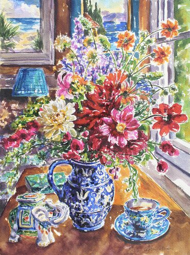 Tea For The Wise One di Kristen Olson Stone, Pittura in vendita su Singulart
