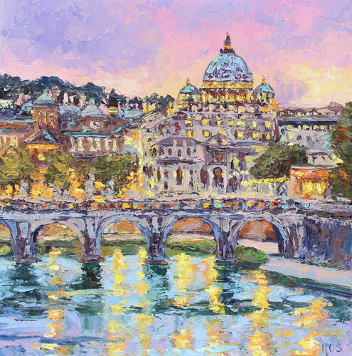 St. Peter's Basilica, Rome di Kristen Olson Stone, Pittura in vendita su Singulart