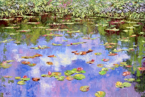 Dance Of The Waterlilies van Kristen Olson Stone, Schilderij te koop op Singulart
