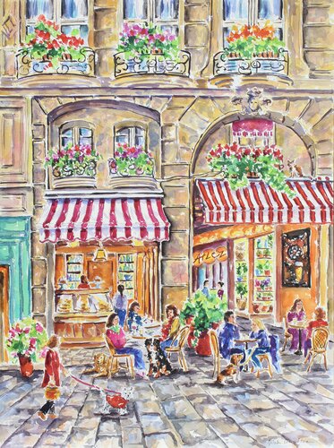 Parisienne Pets van Kristen Olson Stone, Schilderij te koop op Singulart