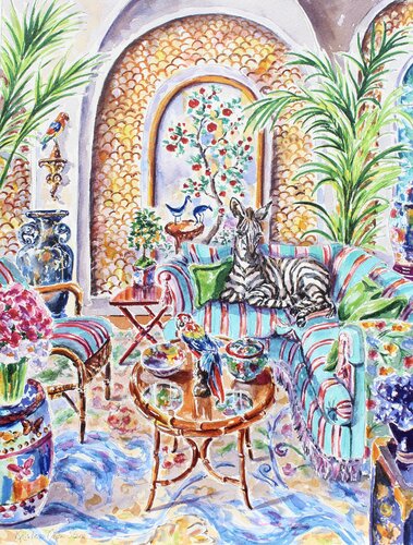 The Reflective Zebra by Kristen Olson Stone, Painting for Sale on Singulart