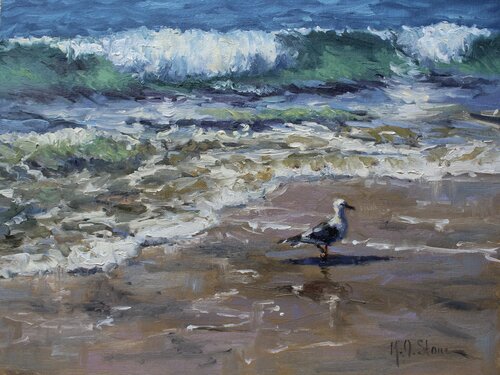 A Day At The Beach van Kristen Olson Stone, Schilderij te koop op Singulart