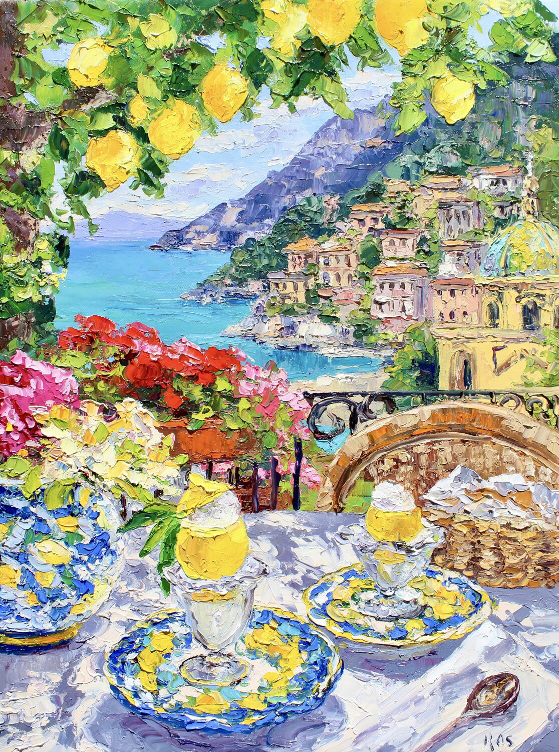 A Taste Of Amalfi Kristen Olson Stone Origineel schilderij te koop