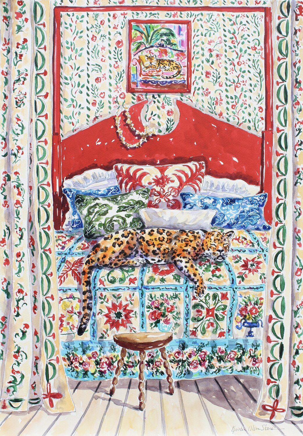 Cat Nap Kristen Olson Stone Pintura original en venta