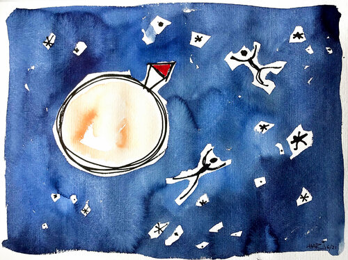 2 SOULS IN THE UNIVERSE van Hari Beierl, Werk op papier te koop op Singulart