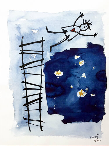 JUMP INTO THE UNIVERSE van Hari Beierl, Werk op papier te koop op Singulart