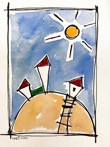 LIVING UNDER THE SUN van Hari Beierl, Werk op papier te koop op Singulart