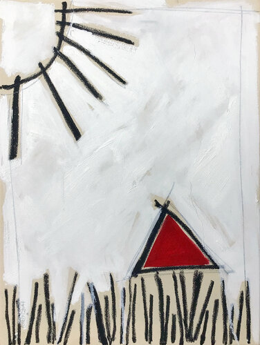 A DWARF IS SITTING IN THE GRAS van Hari Beierl, Schilderij te koop op Singulart