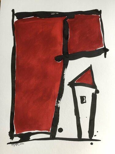 RED HOUSE di Hari Beierl, Opera su carta in vendita su Singulart