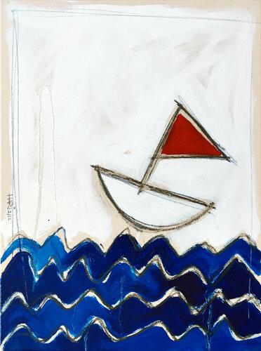 BOAT ON THE OCEAN von Hari Beierl, Malerei kaufen auf Singulart