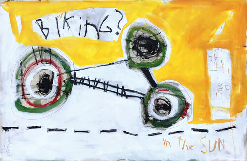 BIKING IN THE SUN by Hari Beierl, 油畫 for Sale on Singulart