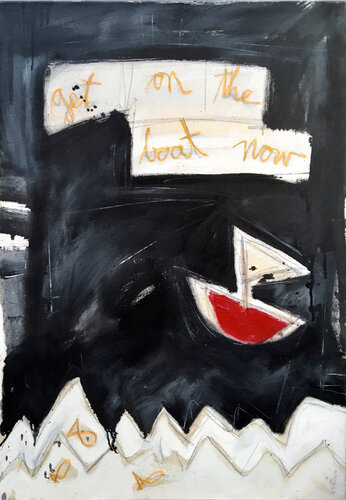 GET ON THE BOAT NOW par Hari Beierl, Peinture en vente sur Singulart