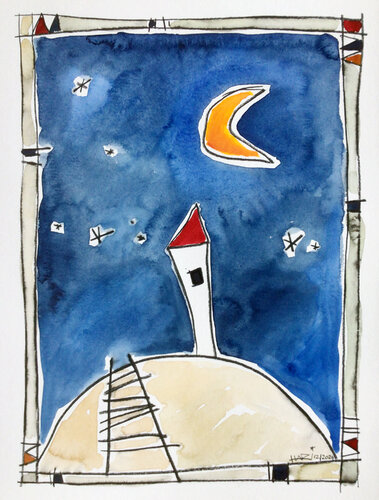 HOUSE ON THE HILL von Hari Beierl, Malerei kaufen auf Singulart