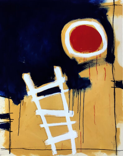 RED MOON LADDER van Hari Beierl, Schilderij te koop op Singulart