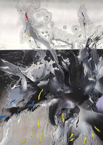 silver scene nr.6 van Ilgvars Zalans, Schilderij te koop op Singulart