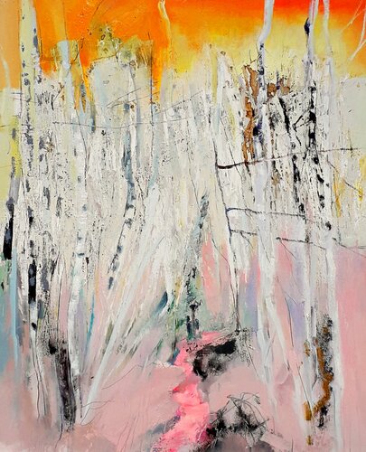 pink landscape #3 van Ilgvars Zalans, Schilderij te koop op Singulart