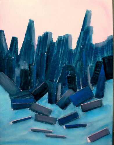Montagne 23 par Isabelle Philips-Decramer, Œuvre sur papier en vente sur Singulart