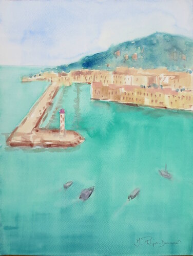 Le môle à Sète di Isabelle Philips-Decramer, Opera su carta in vendita su Singulart