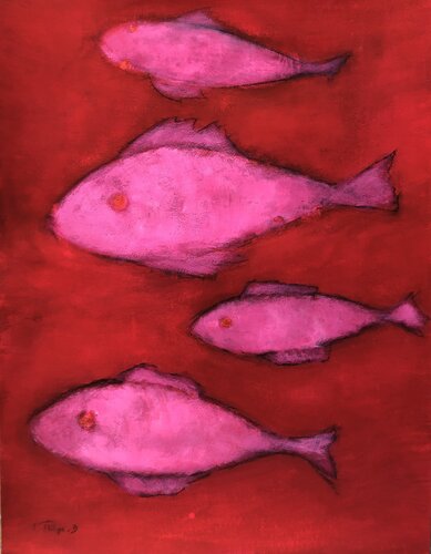 Poissons 6 van Isabelle Philips-Decramer, Schilderij te koop op Singulart