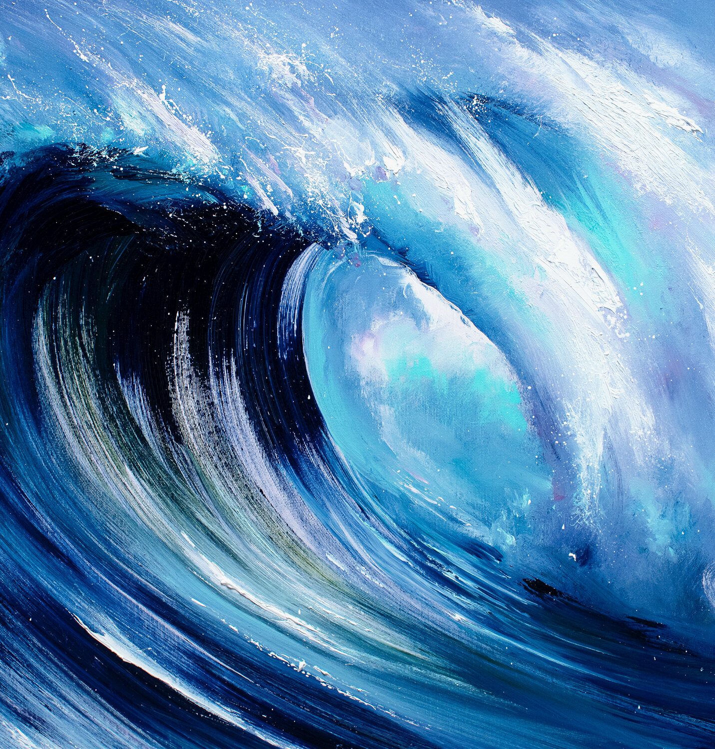 Blue Wave by Bozhena Fuchs (2021) : Painting Oil on Canvas