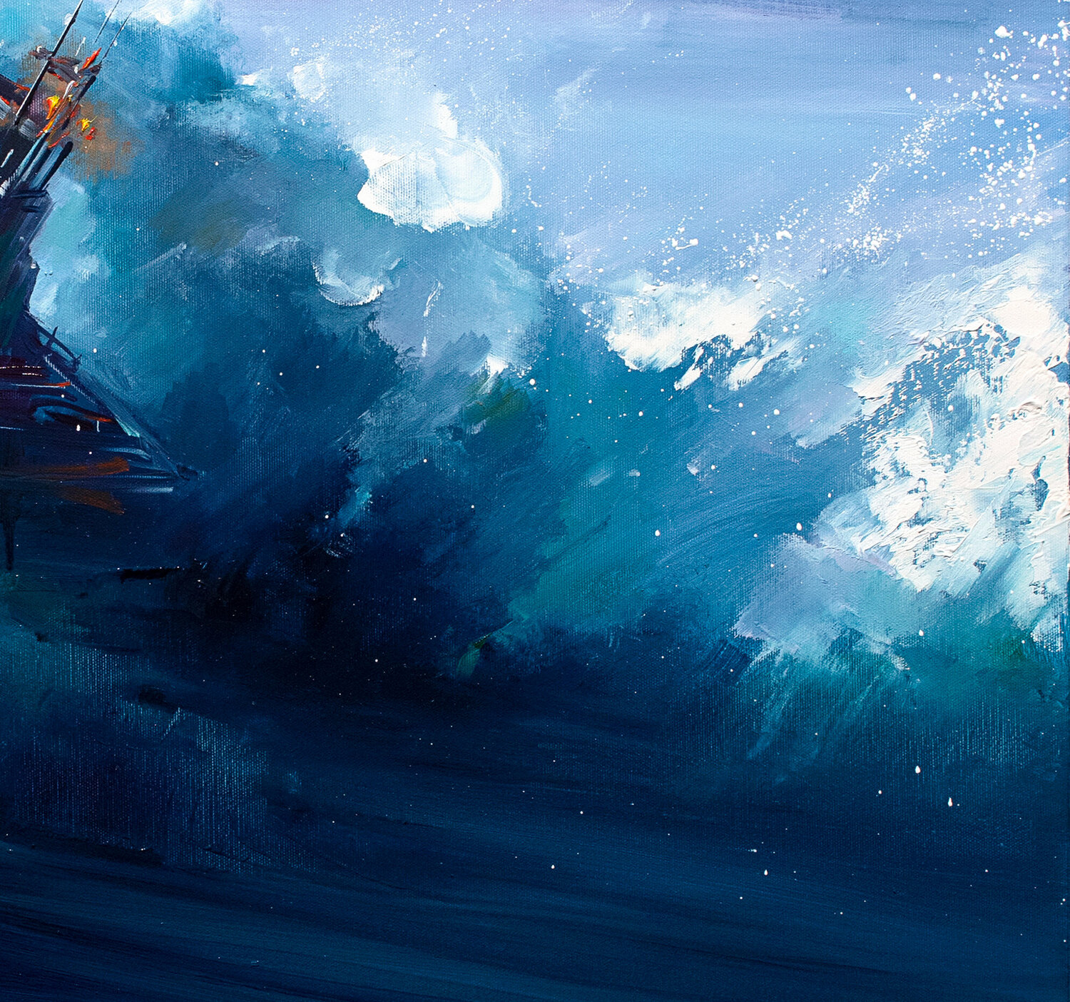 【F15号】good blue(FRANCOIS) oil painting F22 PRINT of original oil painting, 11x14