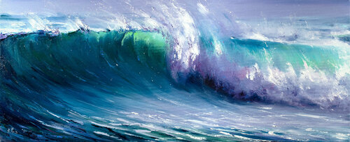 Early Morning. Wave Bech Painting di Bozhena Fuchs, Pittura in vendita su Singulart