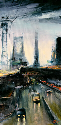 Queensboro Bridge, New York City di Bozhena Fuchs, Pittura in vendita su Singulart