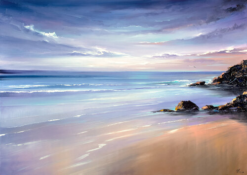 Calmness on the beach di Bozhena Fuchs, Pittura in vendita su Singulart